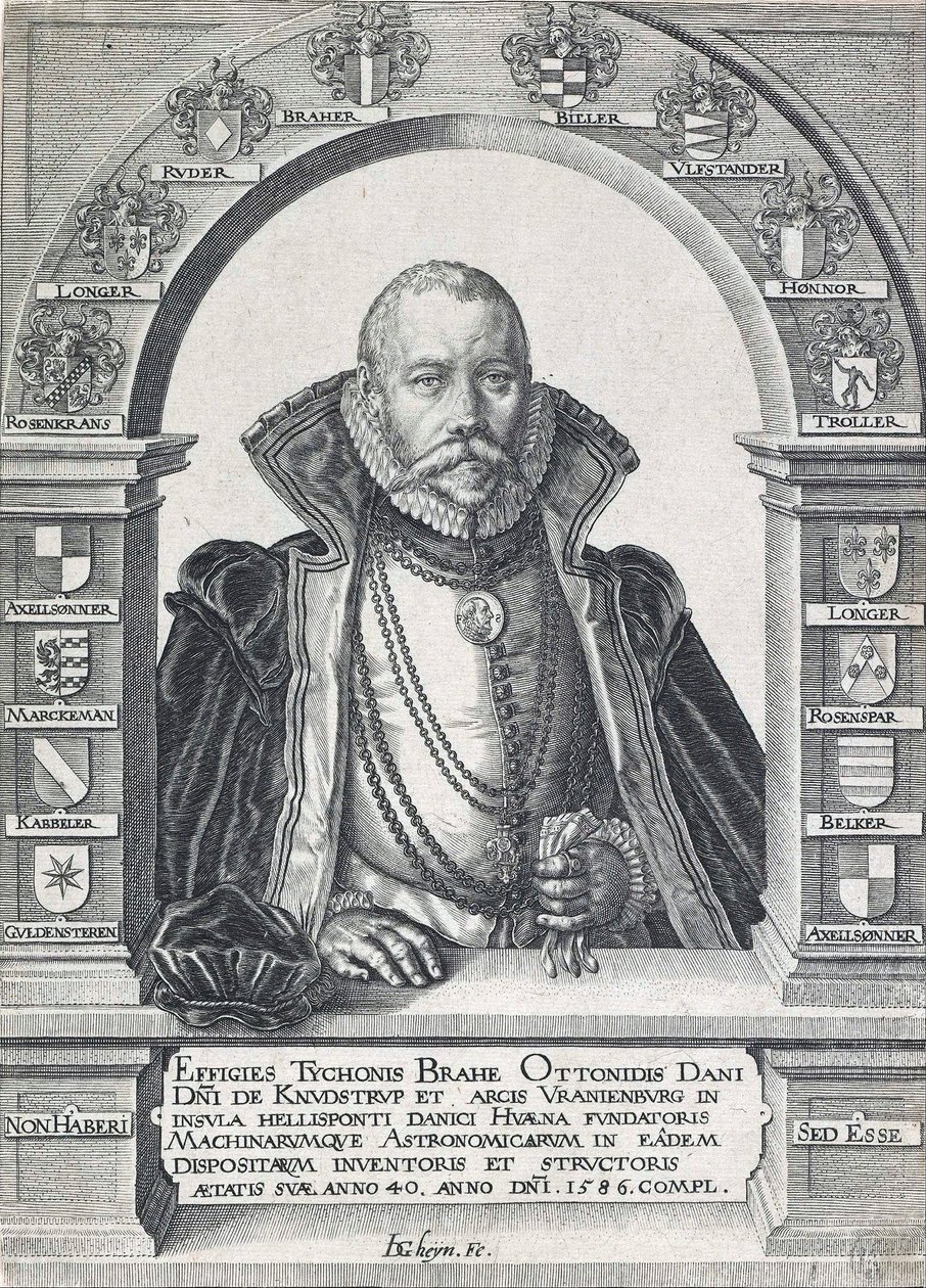 Tycho Brahen muotokuva 1546 - 1601, pub. 1586. tekijältä Jacob de Gheyn
