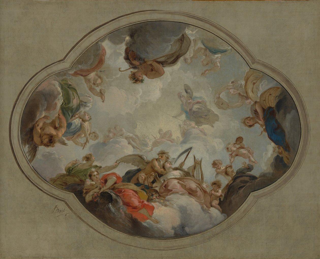 Taiteiden allegoria, 1742. tekijältä Jacob de Wit