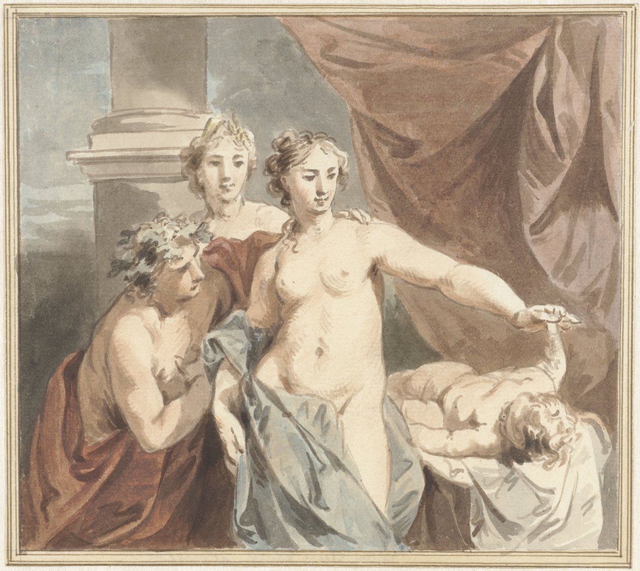 Ceres, Venus, Bacchus ja nukkuva Amor tekijältä Jacob de Wit