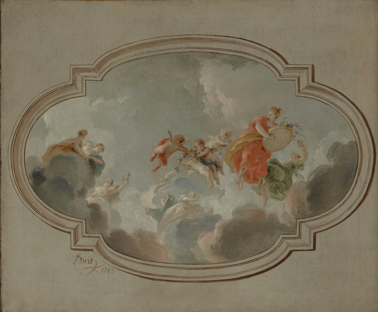 Flora ja sephyr, 1743. tekijältä Jacob de Wit