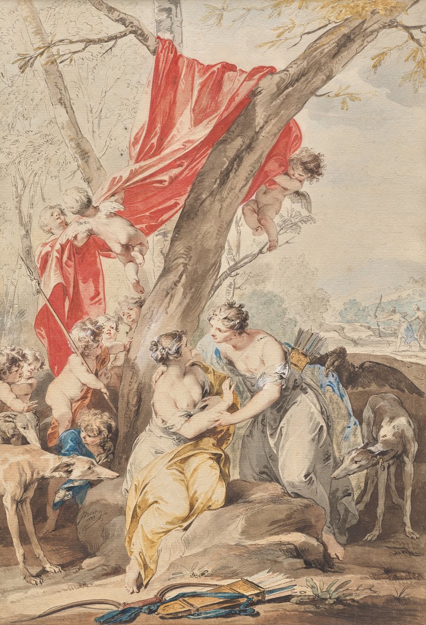 Jupiter (Dianan hahmossa) ja Callisto tekijältä Jacob de Wit