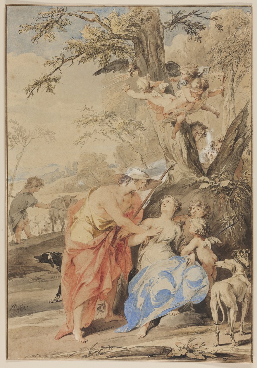Jupiter ja Mnemosyne, 1733 tekijältä Jacob de Wit