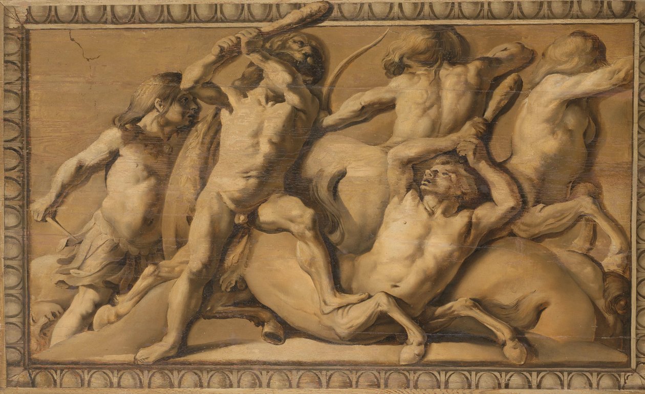 Hercules surmaa kentaurit (Jupiter voitti kentaurit) tekijältä Jacob van Campen