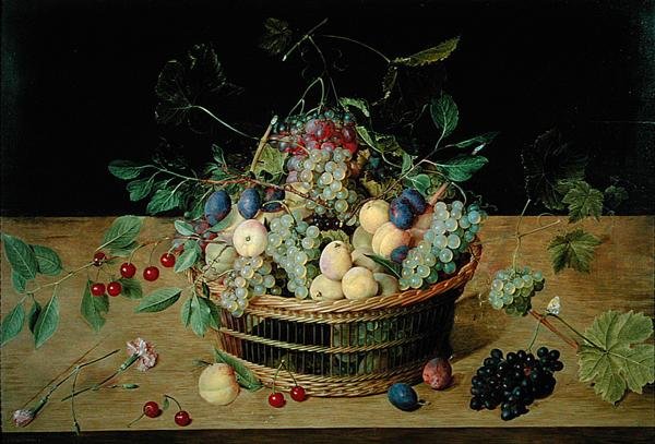 Hedelmäkori (öljy paneelille) tekijältä Jacob van Hulsdonck