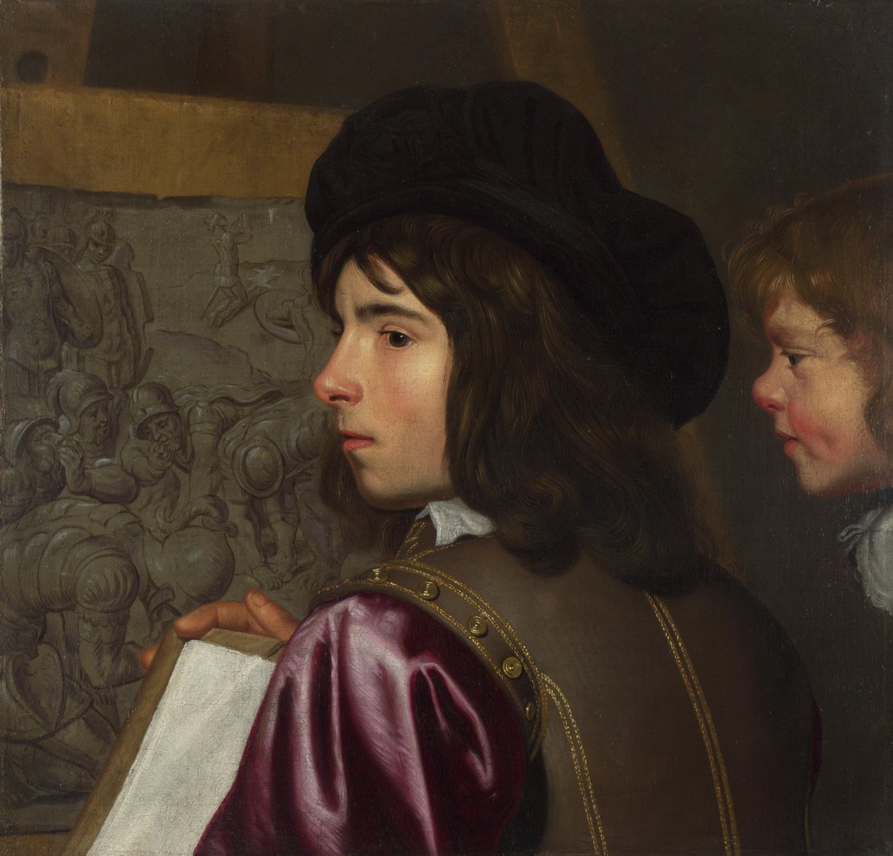 Kaksi poikaa ennen maalaustelinettä, n. 1645 tekijältä Jacob van Oost the Elder