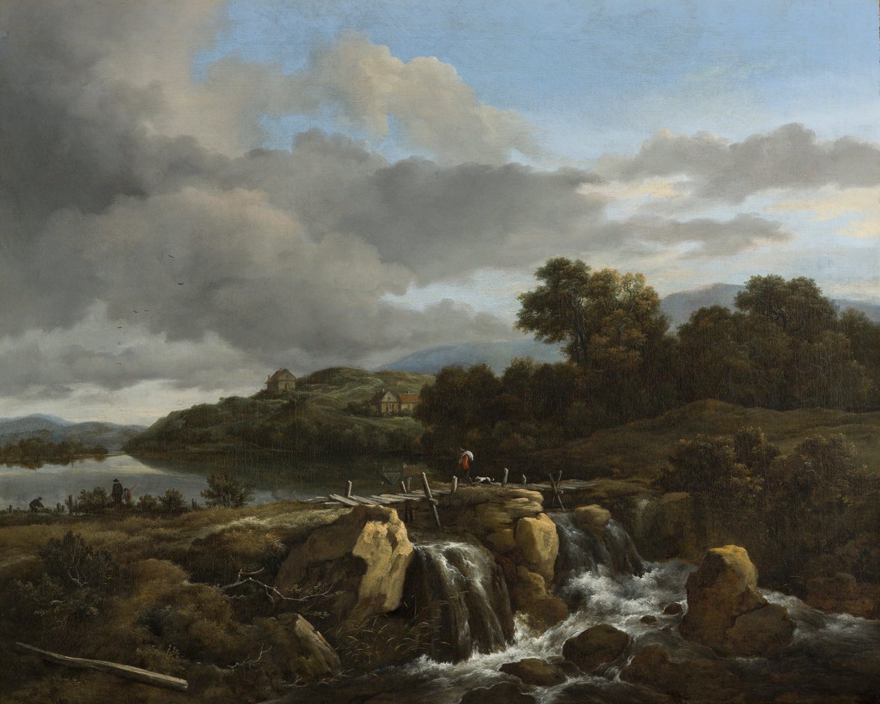 Maisema ja vesiputous tekijältä Jacob van Ruisdael
