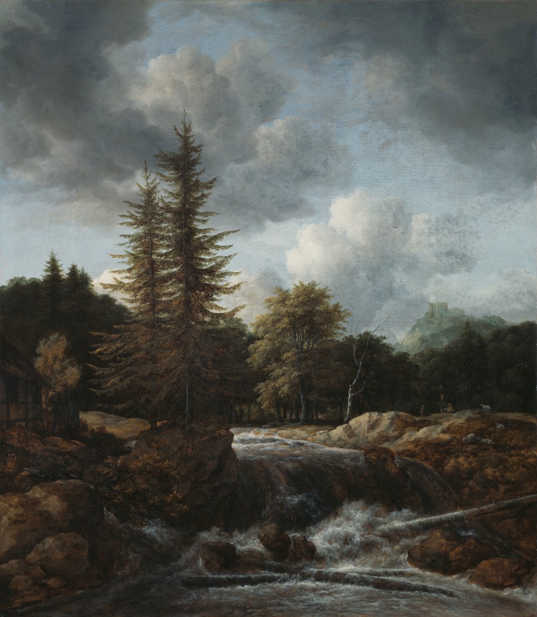 Maisema ja vesiputous tekijältä Jacob van Ruisdael