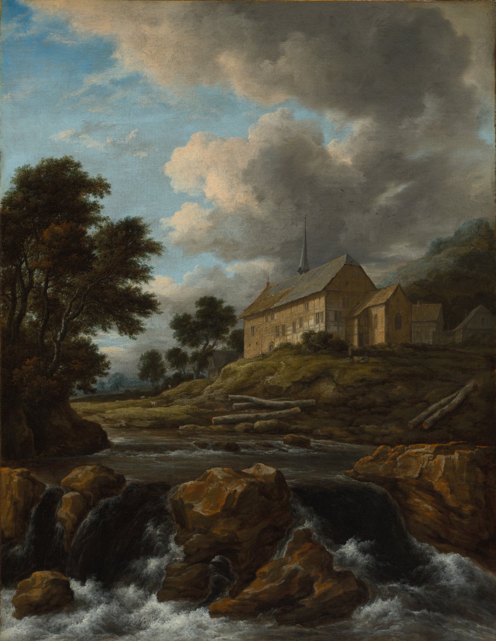 Torrentin maisema kirkon kanssa n. 1670. tekijältä Jacob van Ruisdael
