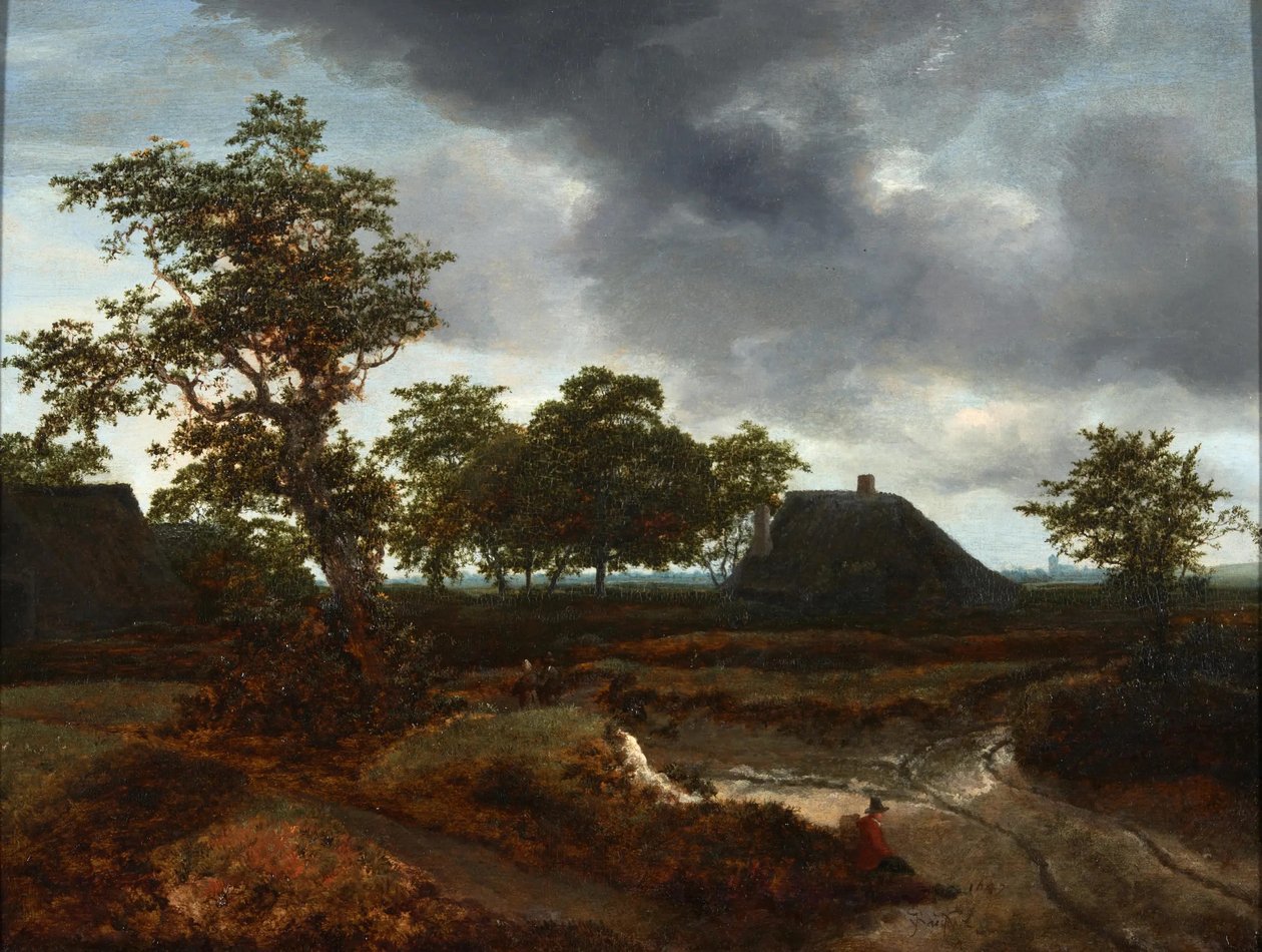 Maisema ja mökit tekijältä Jacob van Ruisdael