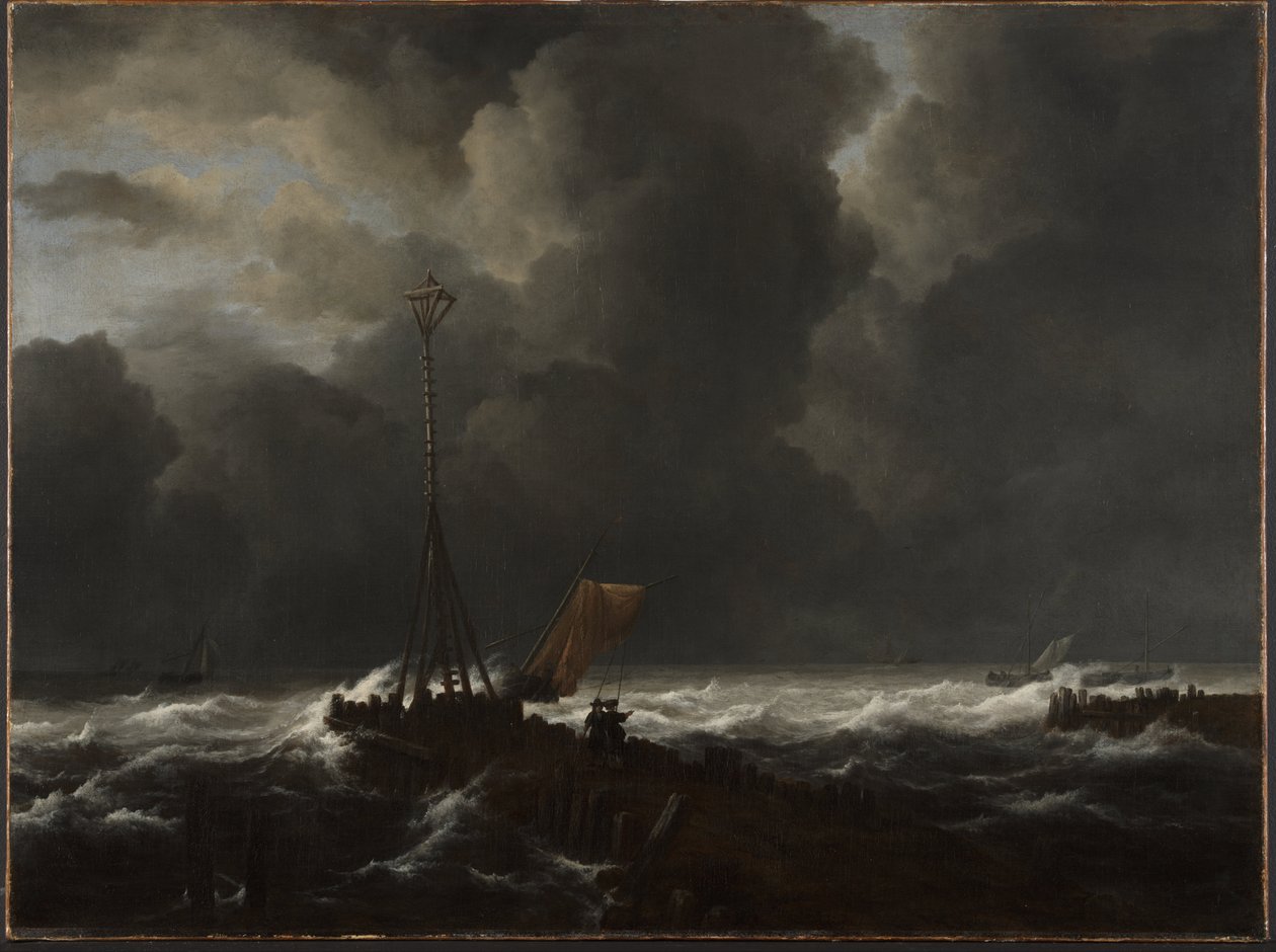 Kova meri laiturilla tekijältä Jacob van Ruisdael