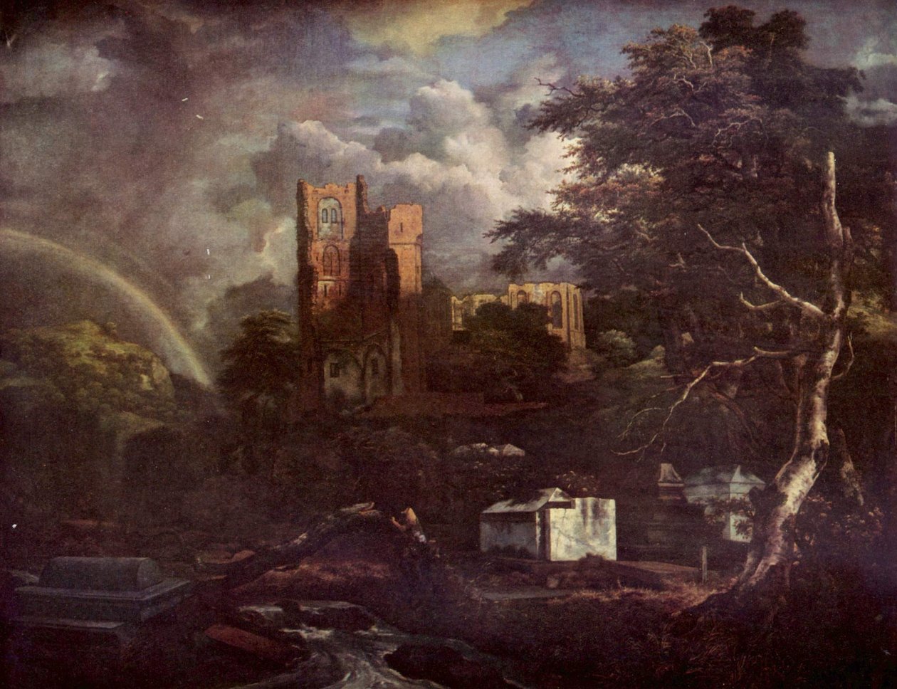 Espanjaksi:  Juutalainen hautausmaa: El cementerio judío Juutalainen hautausmaa tekijältä Jacob van Ruisdael