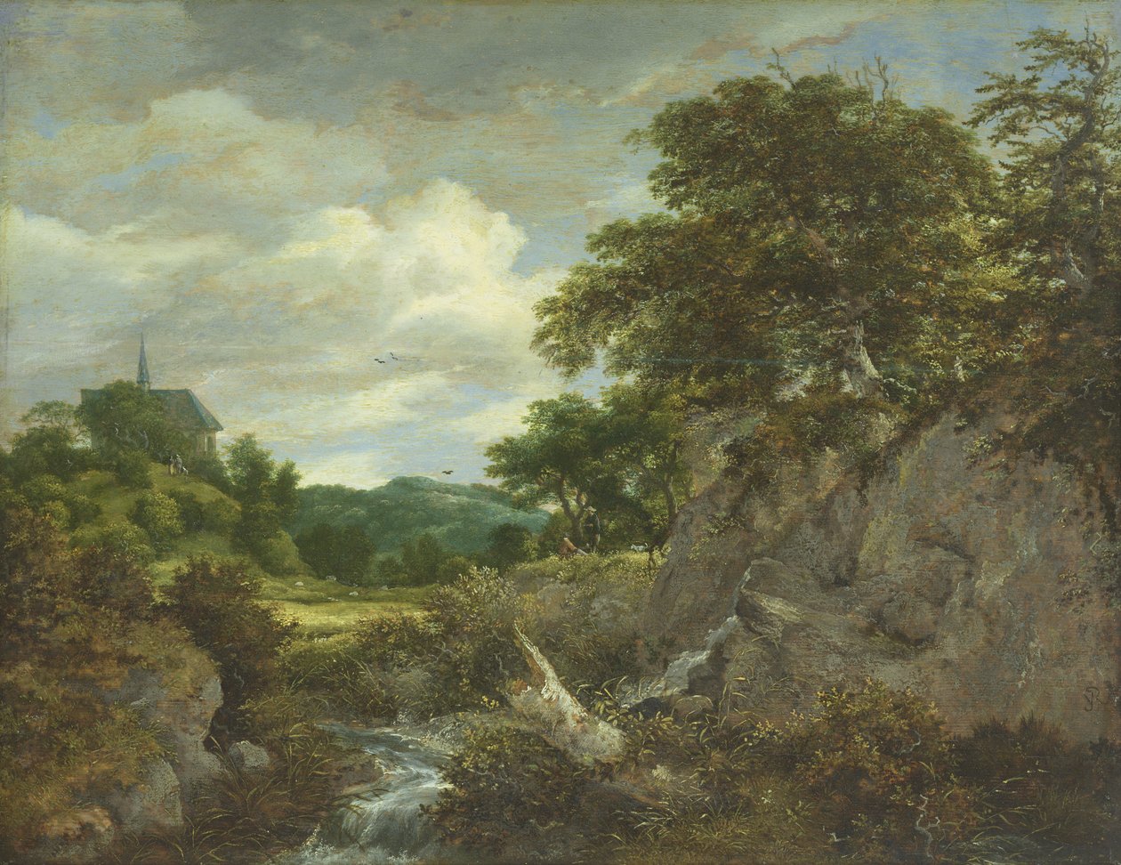 Kirkko kukkulalla tekijältä Jacob van Ruisdael