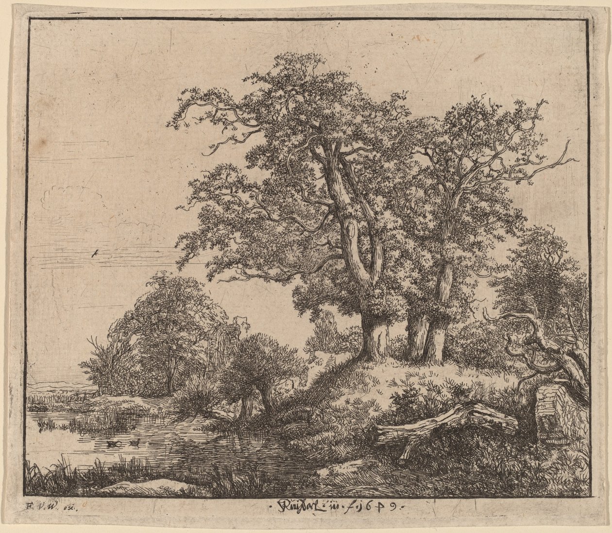 Kolme tammea tekijältä Jacob van Ruisdael