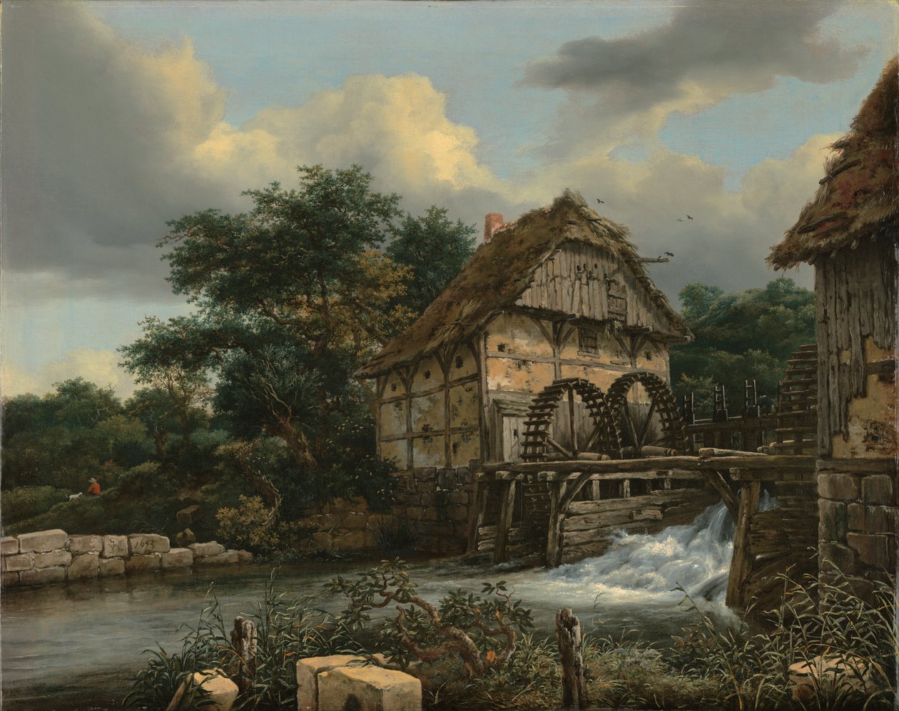 Kaksi vesimyllyä ja avoin sulku tekijältä Jacob van Ruisdael