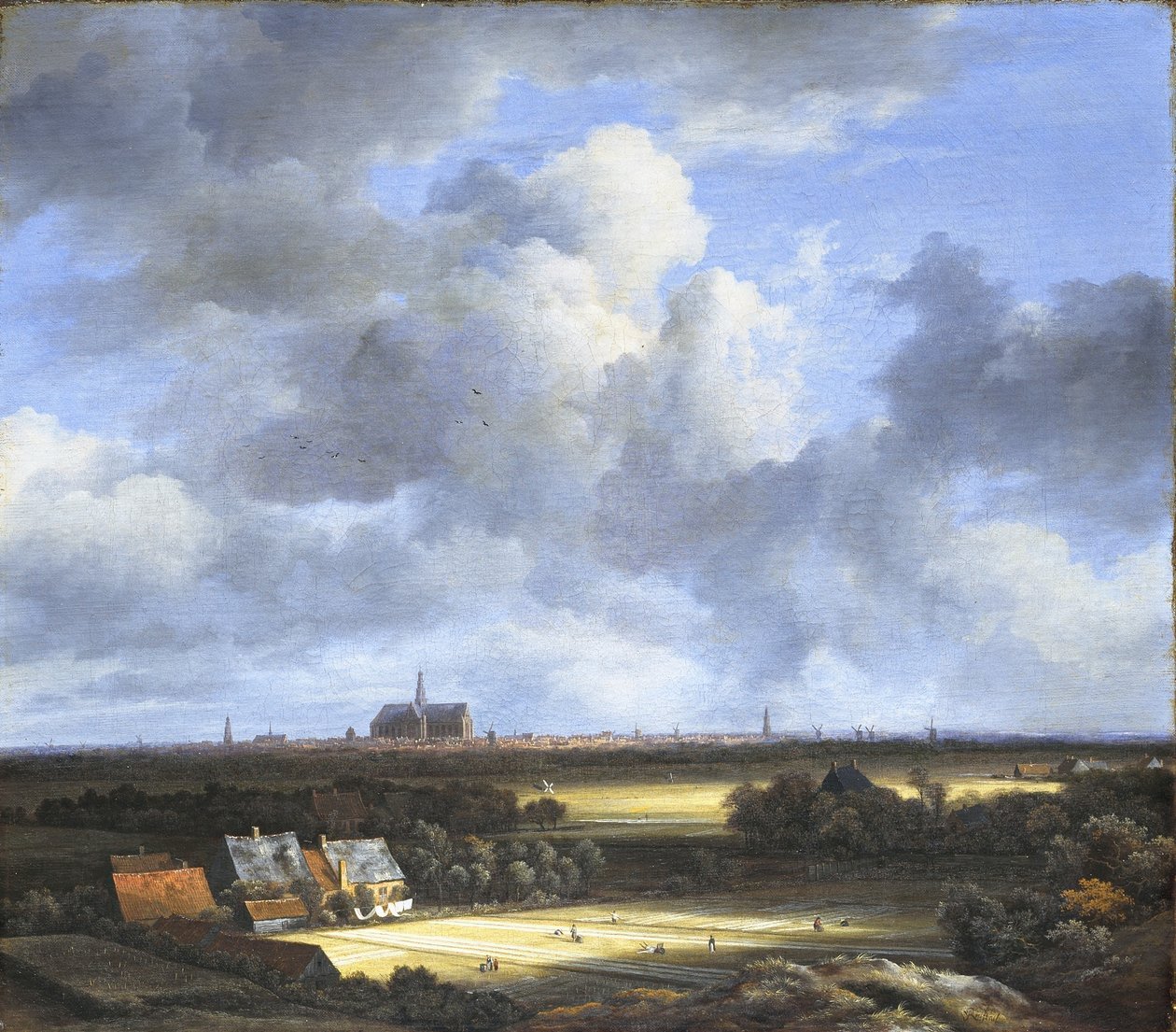 Näkymä valkaisukentille ja Haarlemiin tekijältä Jacob van Ruisdael