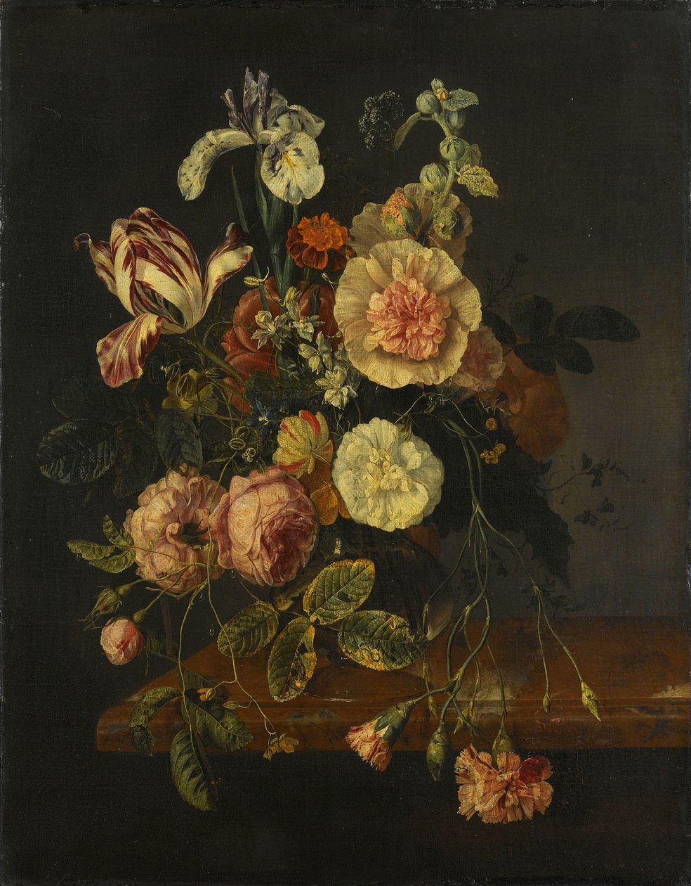 Asetelma kukkien kanssa tekijältä Jacob van Walscapelle (attributed to)
