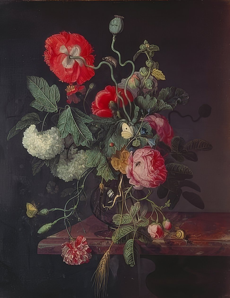 Kukkia lasimaljakossa. 1667 tekijältä Jacob van Walscapelle