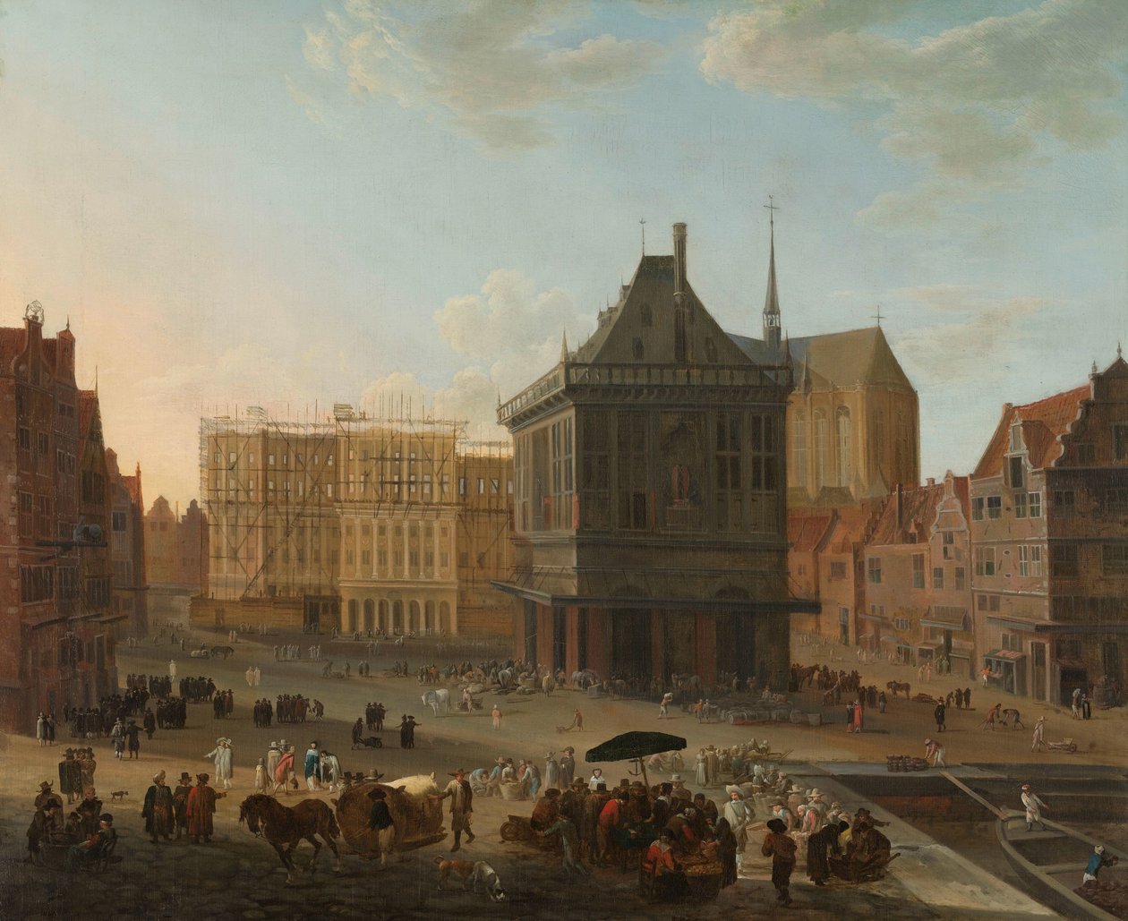 Amsterdamin pato ja uusi kaupungintalo rakenteilla tekijältä Jacob van der Ulft (attributed to)