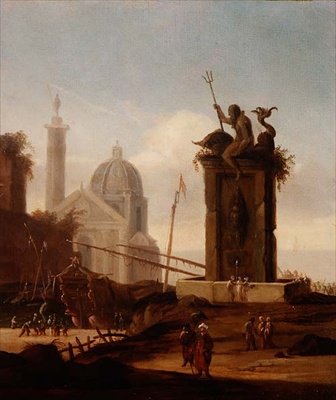 Italialainen capriccio Välimeren satamassa tekijältä Jacob van der Ulft