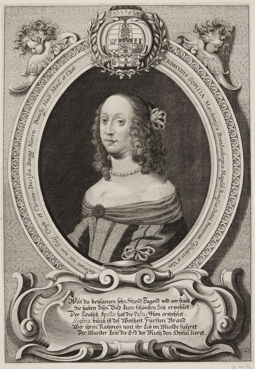 Saksa: Erdmuthe Sophia, Saksin ja Brandenburgin-Bayreuthin markgroviinitar. tekijältä Jacob von Sandrart