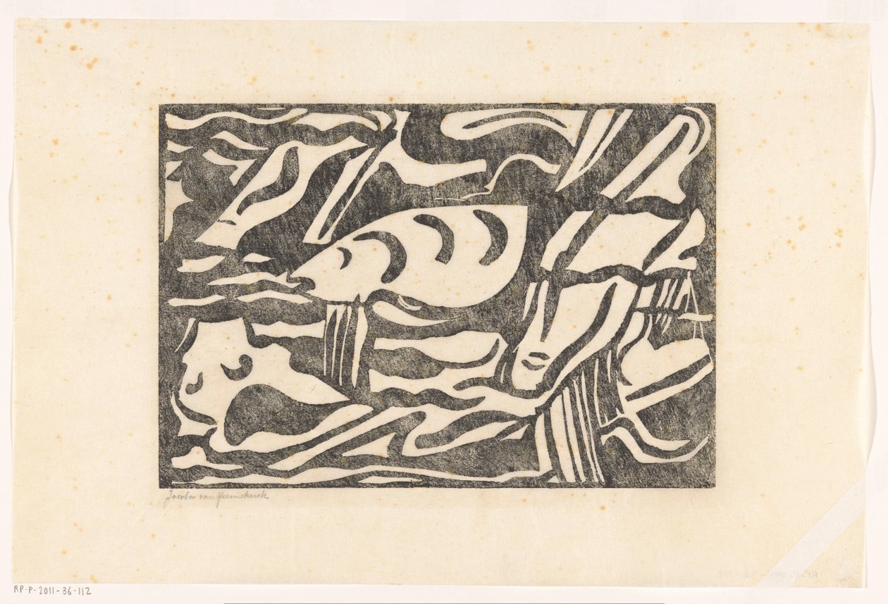 Sävellys XIII (alkuperäinen nimi) tekijältä Jacoba van Heemskerck (signed by artist)