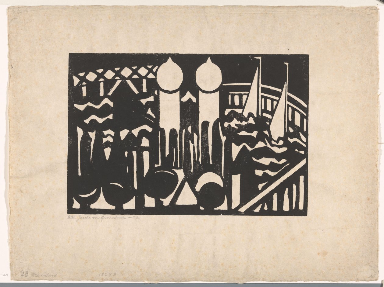 Compositie XVI no. 2 (alkuperäinen nimi esineessä) tekijältä Jacoba van Heemskerck (signed by artist)