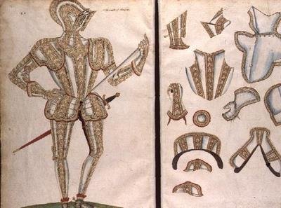 Haarniskapuku Essexin jaarlille, n. 1589 tekijältä Jacobe Halder
