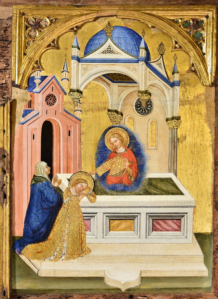 Lucia rukoilee Pyhän Agathan haudalla, n. 1410. tekijältä Jacobello del Fiore.