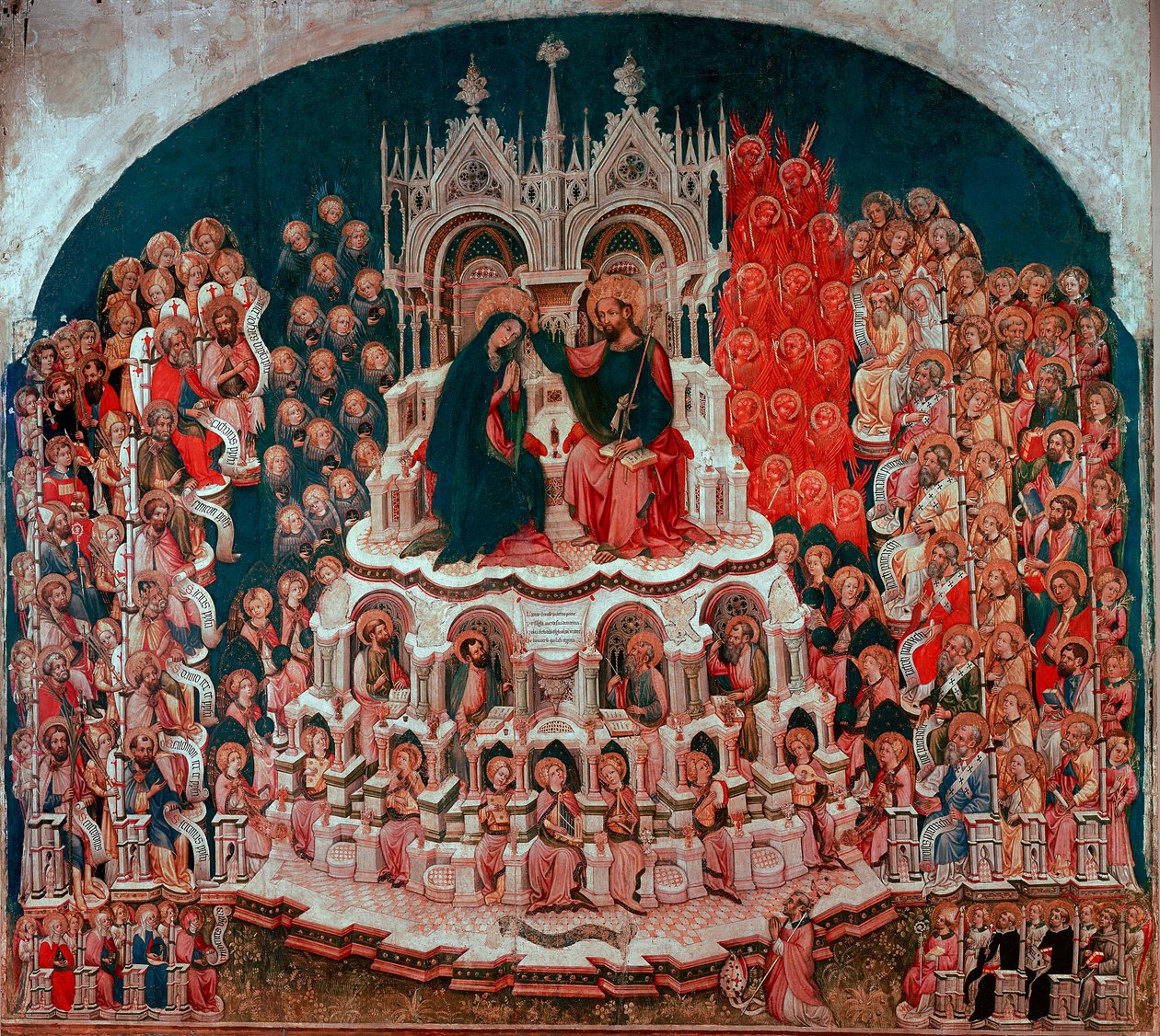 Jacobello del Fioren (1370-1439) Neitsyt paratiisissa -maalaus puulle. 1400-luvun Accademia Venice -galleria tekijältä Jacobello del Fiore