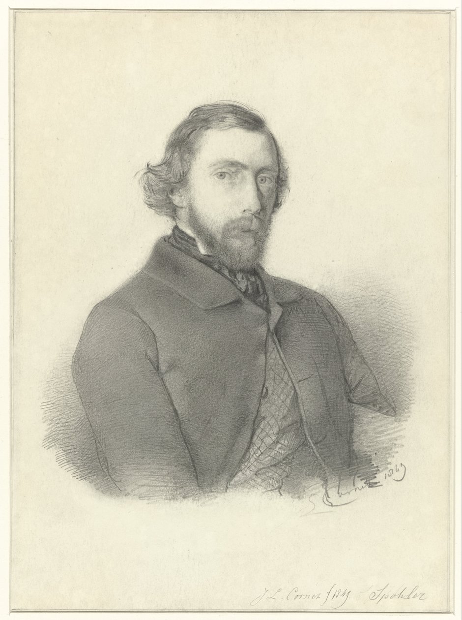 Portret van de schilder Jan Jacob Spöhler ovi Jacobus Ludovicus Cornet tekijältä Jacobus Ludovicus Cornet