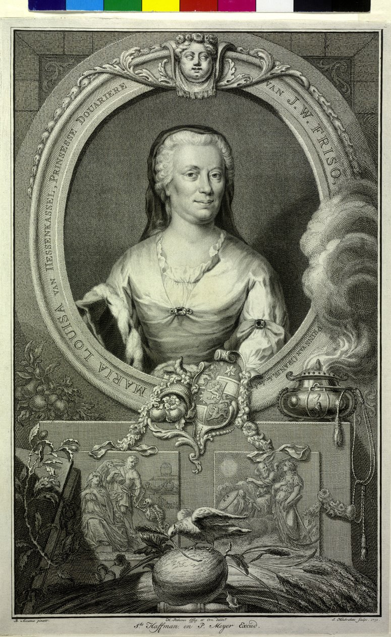 Hessenin kreivitär Kassel Mary Louisa (tulosta) tekijältä Jacobus (after) Houbraken