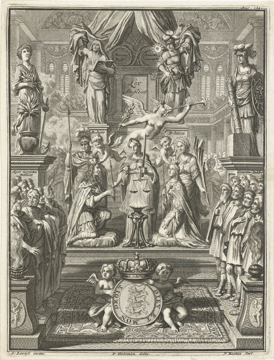 Vilhelm III:n ja Mary Stuartin kruunaus, 1689 tekijältä Jacobus Baptist