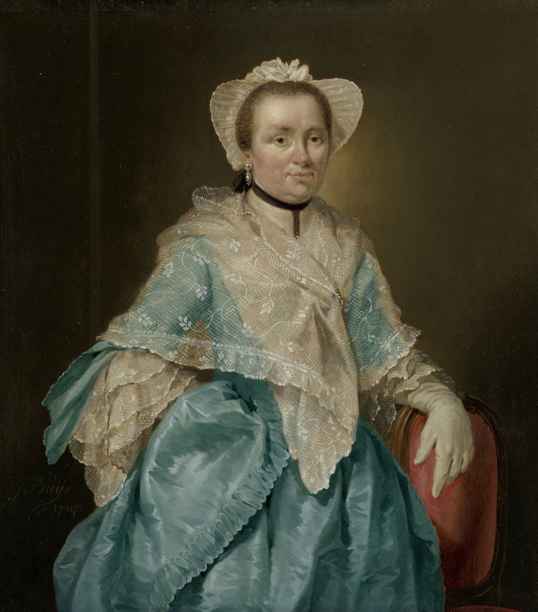 Elisabeth Troostin muotokuva (1730-1790) tekijältä Jacobus Buys (signed by artist)