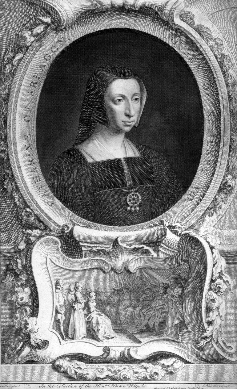 Katariina Aragonialainen 1485-1536, 1744. tekijältä Jacobus Houbraken