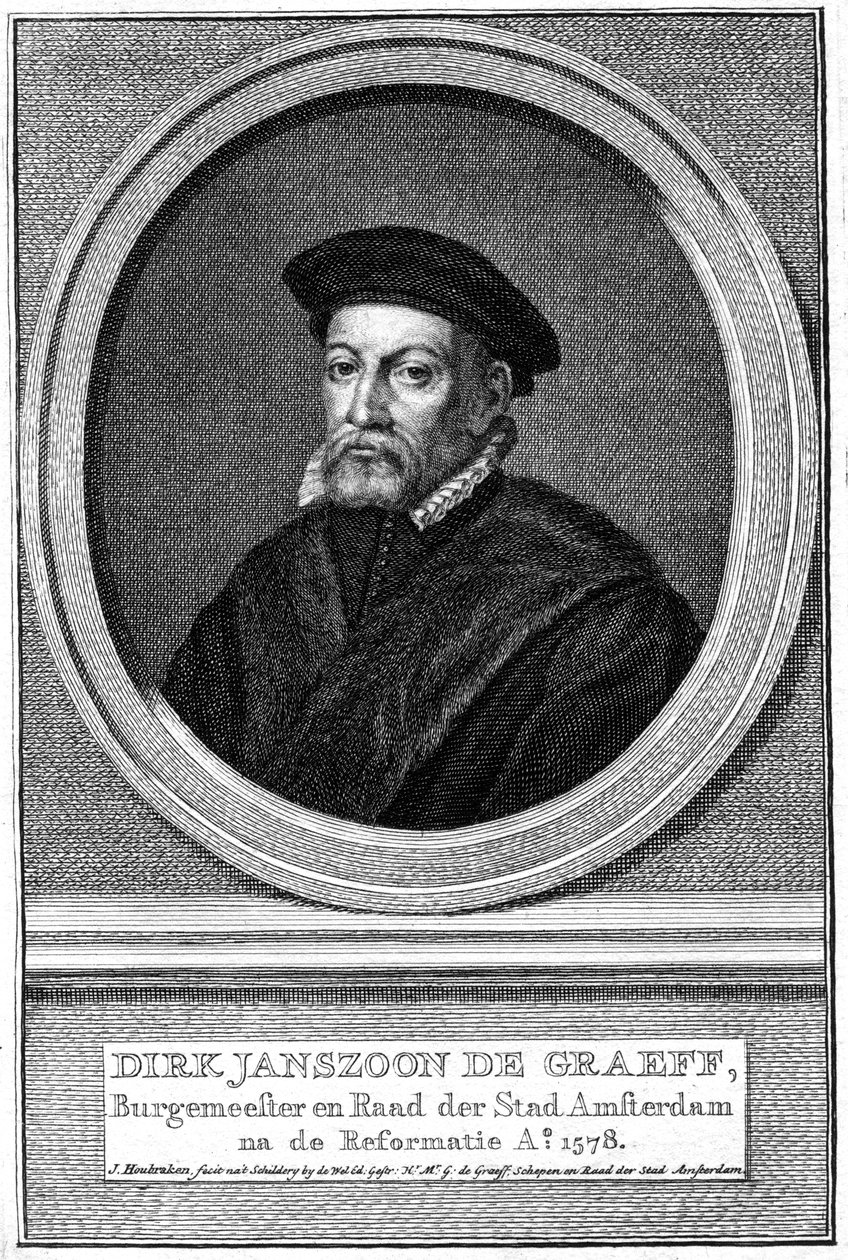 Dirk Janszoon de Graeff, 1500-luvun Amsterdamin pormestari, 1700-luku tekijältä Jacobus Houbraken