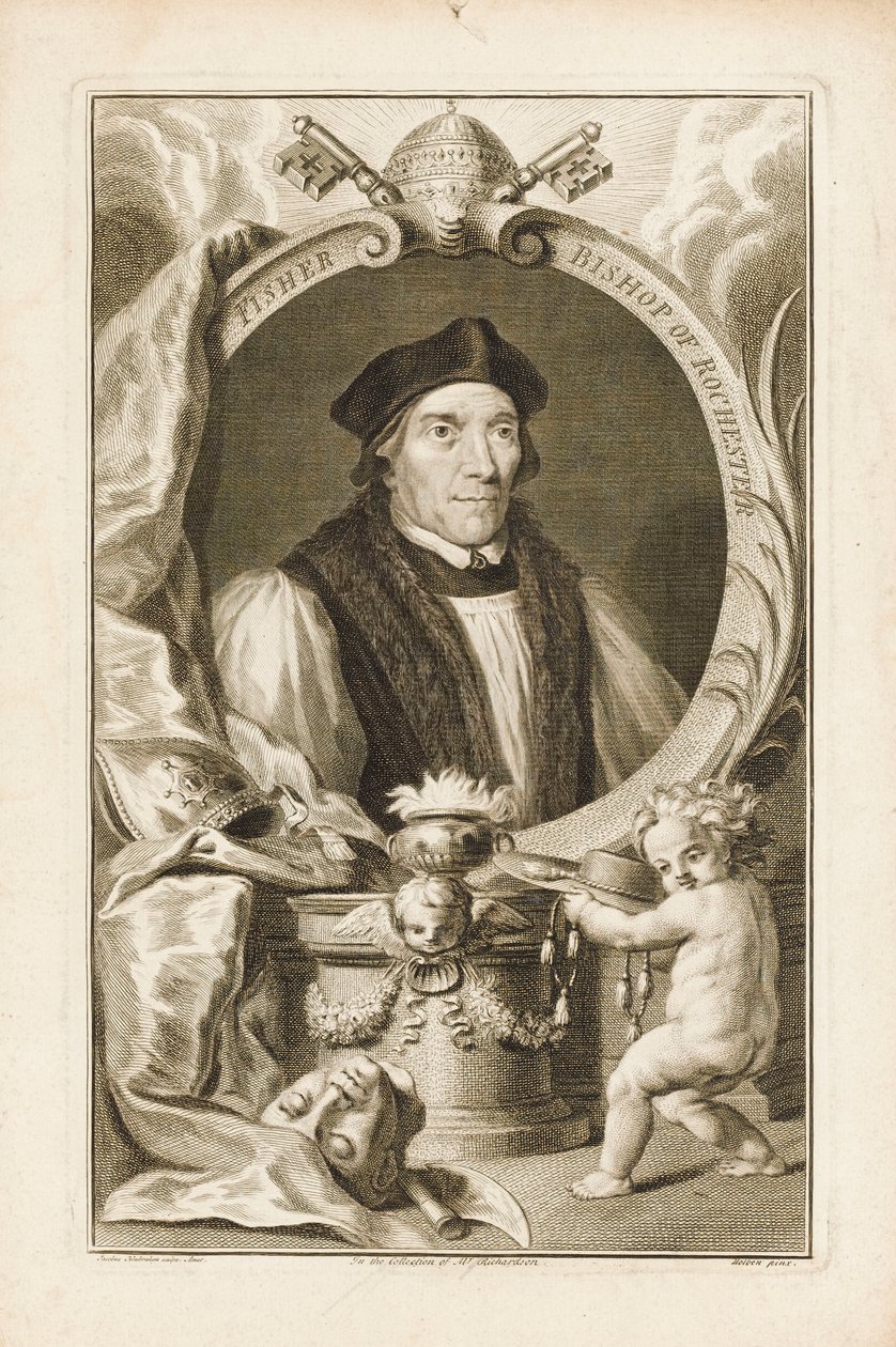 John Fisher, Rochesterin piispa, noin 1760 (kaiverrus). tekijältä Jacobus Houbraken