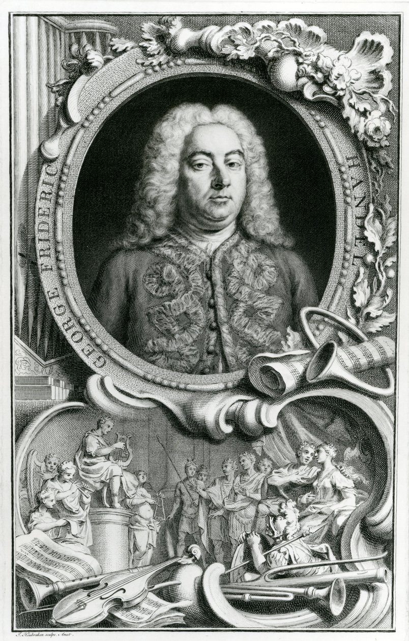 George Frederick Händelin muotokuva, 1768 tekijältä Jacobus Houbraken