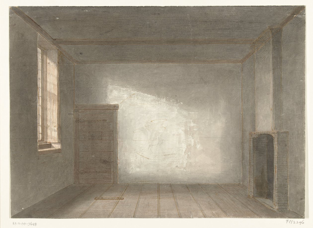 Cornelis de Wittin huone vankilassa Gevangenpoort, Haag, 1844 tekijältä Jacobus Ludovicus Cornet