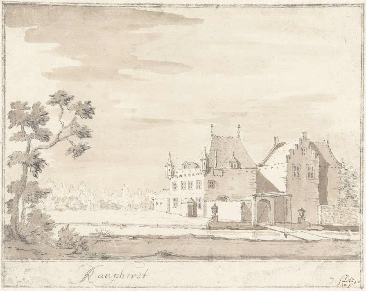 Castelo Raaphorst perto de Wassenaar Raaphorst (título no objeto)final tekijältä Jacobus Stellingwerff