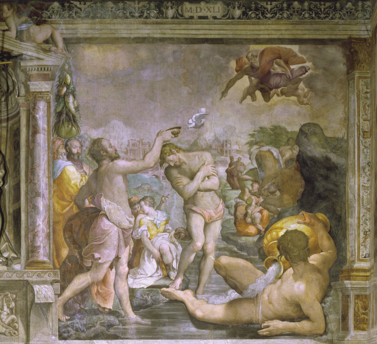 Kristuksen kaste, 1541 tekijältä Jacopino del Conte