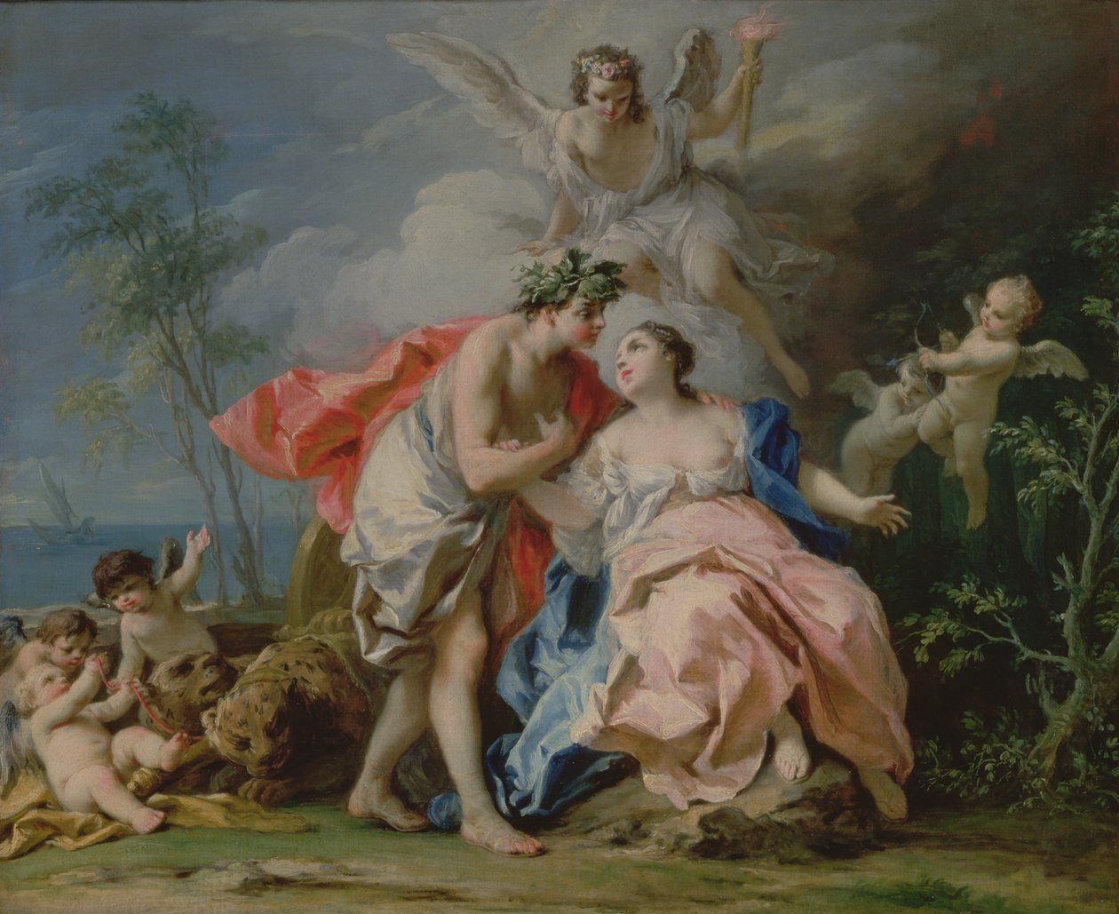 Bacchus ja Ariadne tekijältä Jacopo Amigoni