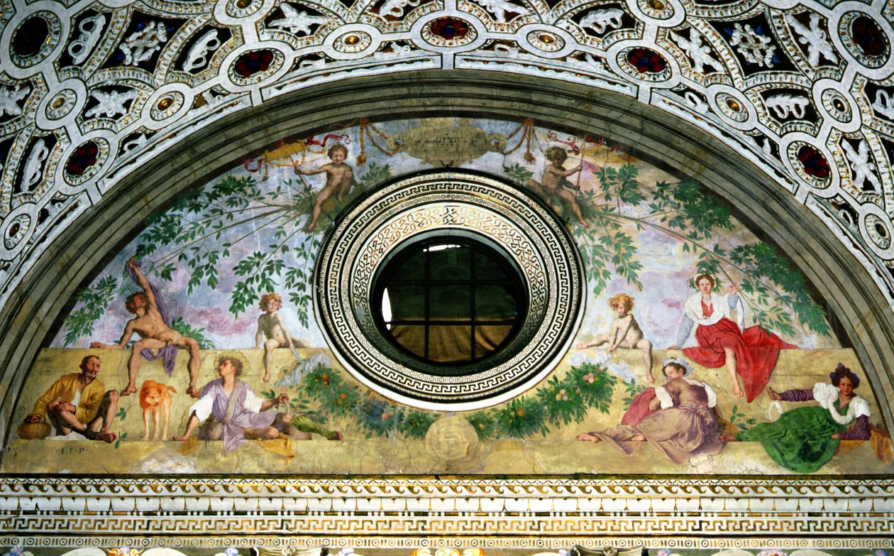 Lunette huvilan sisätiloista, joka kuvaa Vertumnusta ja Pomonaa tekijältä Jacopo Pontormo