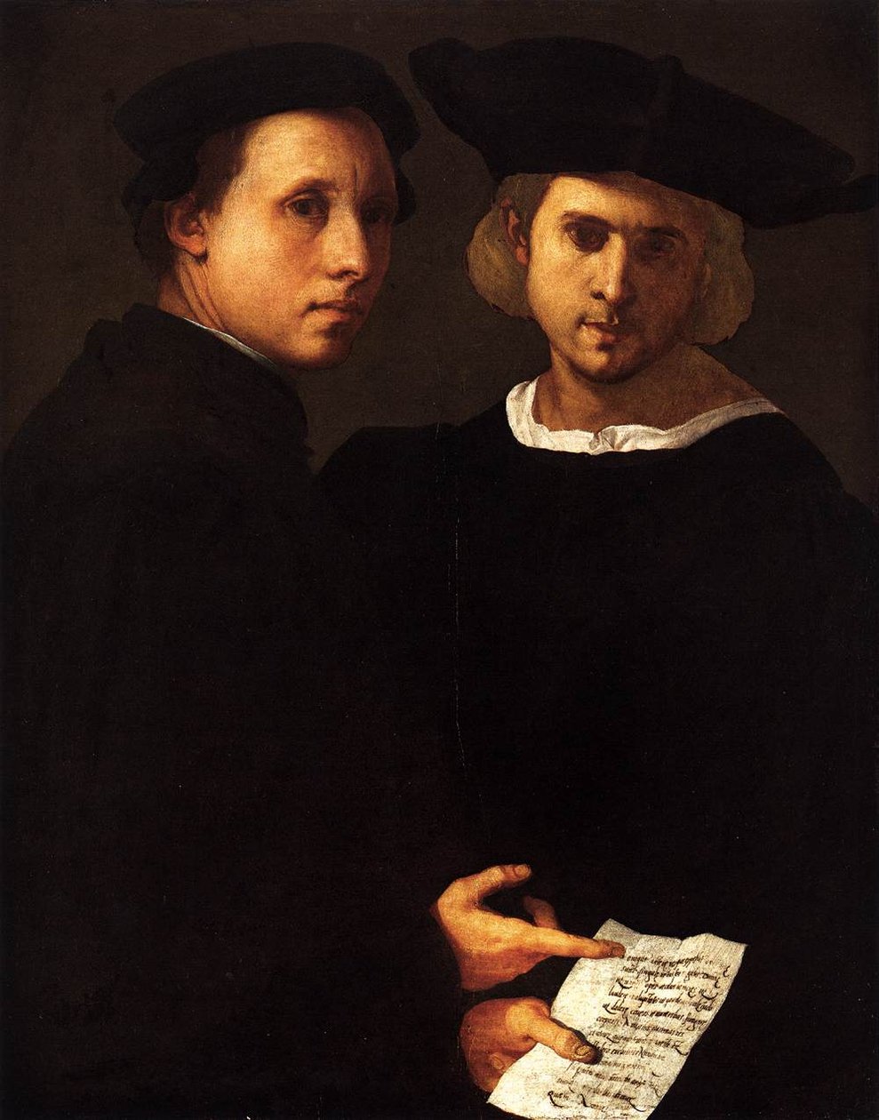 Kaksi ystävän muotokuva tekijältä Jacopo Pontormo