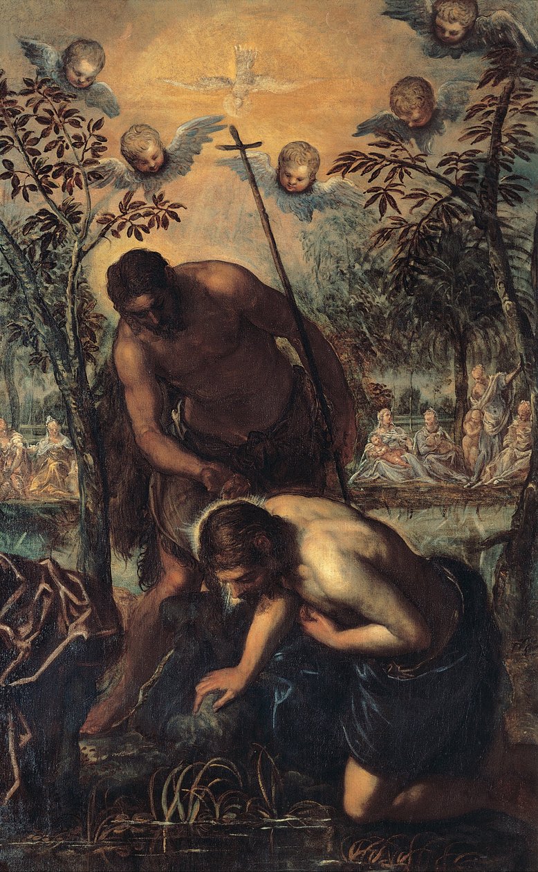 Kristuksen kaste tekijältä Jacopo Robusti Tintoretto