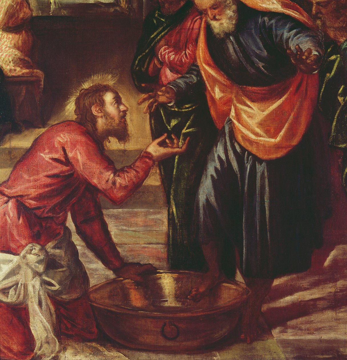 Kristus pesee opetuslasten jalkoja (yksityiskohta 69587) tekijältä Jacopo Robusti Tintoretto