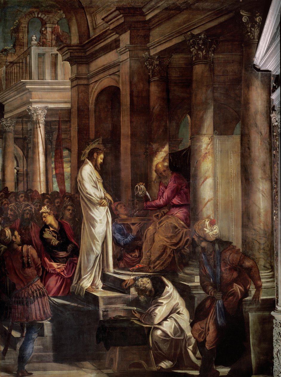 Kristus Pilatuksen edessä, n. 1566-67 tekijältä Jacopo Robusti Tintoretto