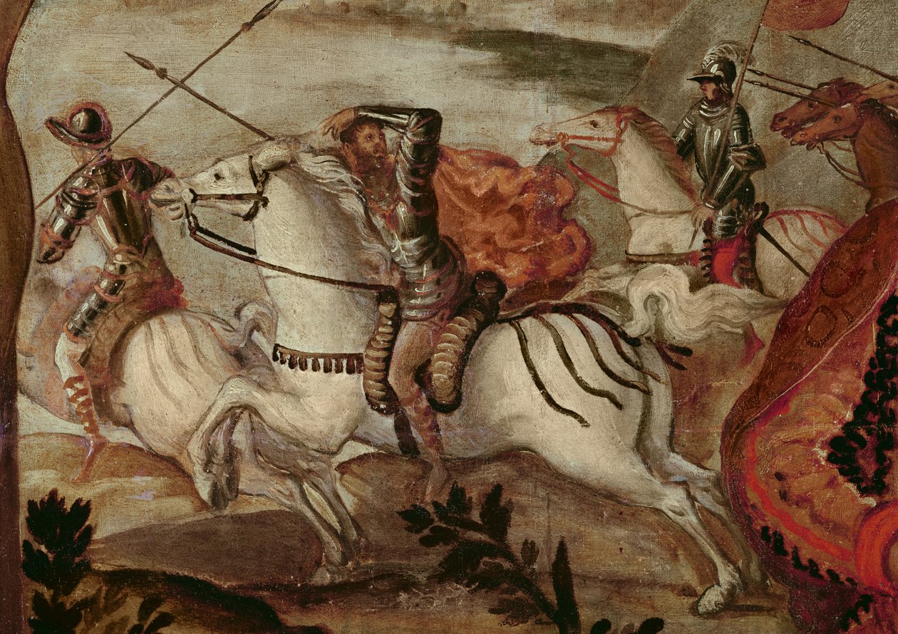 Yksityiskohta ratsuväestä ristiinnaulitsemisesta (444238:n yksityiskohta) tekijältä Jacopo Robusti Tintoretto