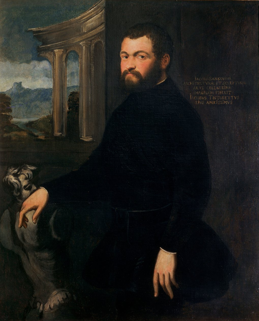 Jacopo Sansovino (1486-1570), alun perin Tatti, kuvanveistäjä ja valtionarkkitehti Venetsiassa. tekijältä Jacopo Robusti Tintoretto