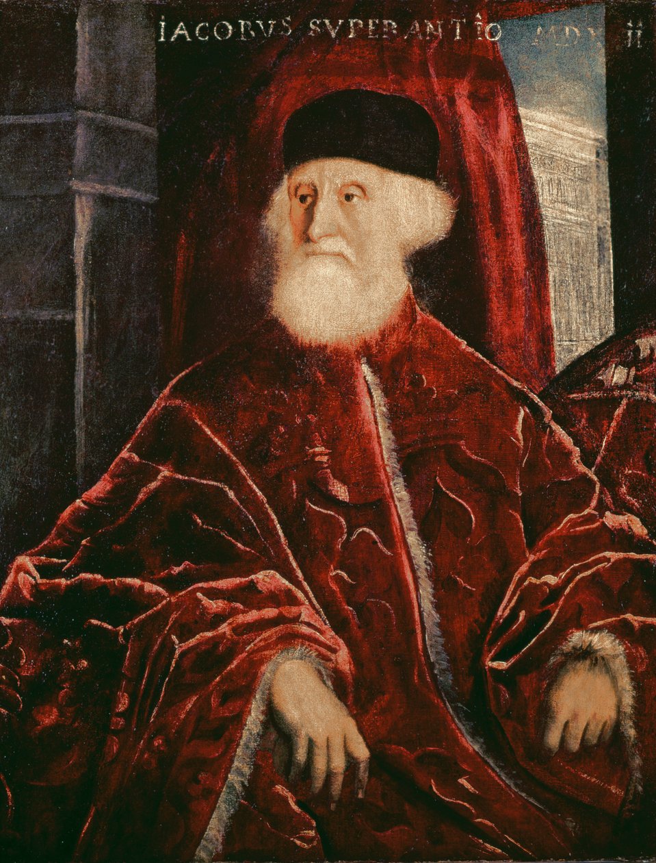 Prokuraattori Jacopo Soranzon (1466-1551) muotokuva 1550 tekijältä Jacopo Robusti Tintoretto