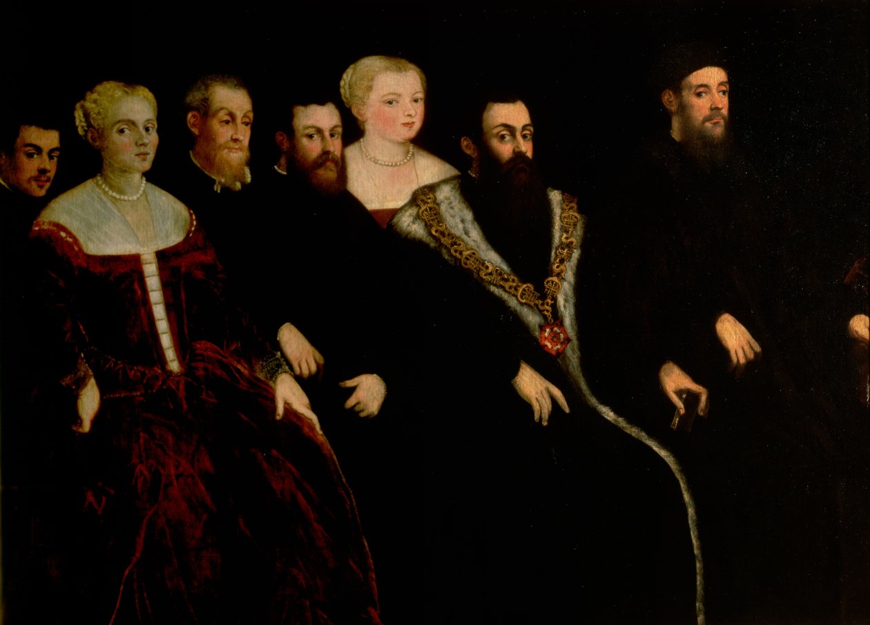 Pitong miyembro ng Pamilya Soranzo (tingnan din ang 70478)finn tekijältä Jacopo Robusti Tintoretto